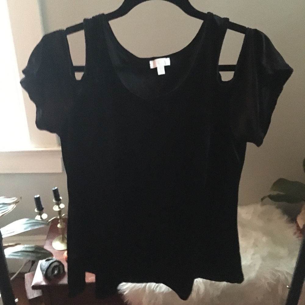 Charming Charlie / Black Velvet /Eyelet Shoulders